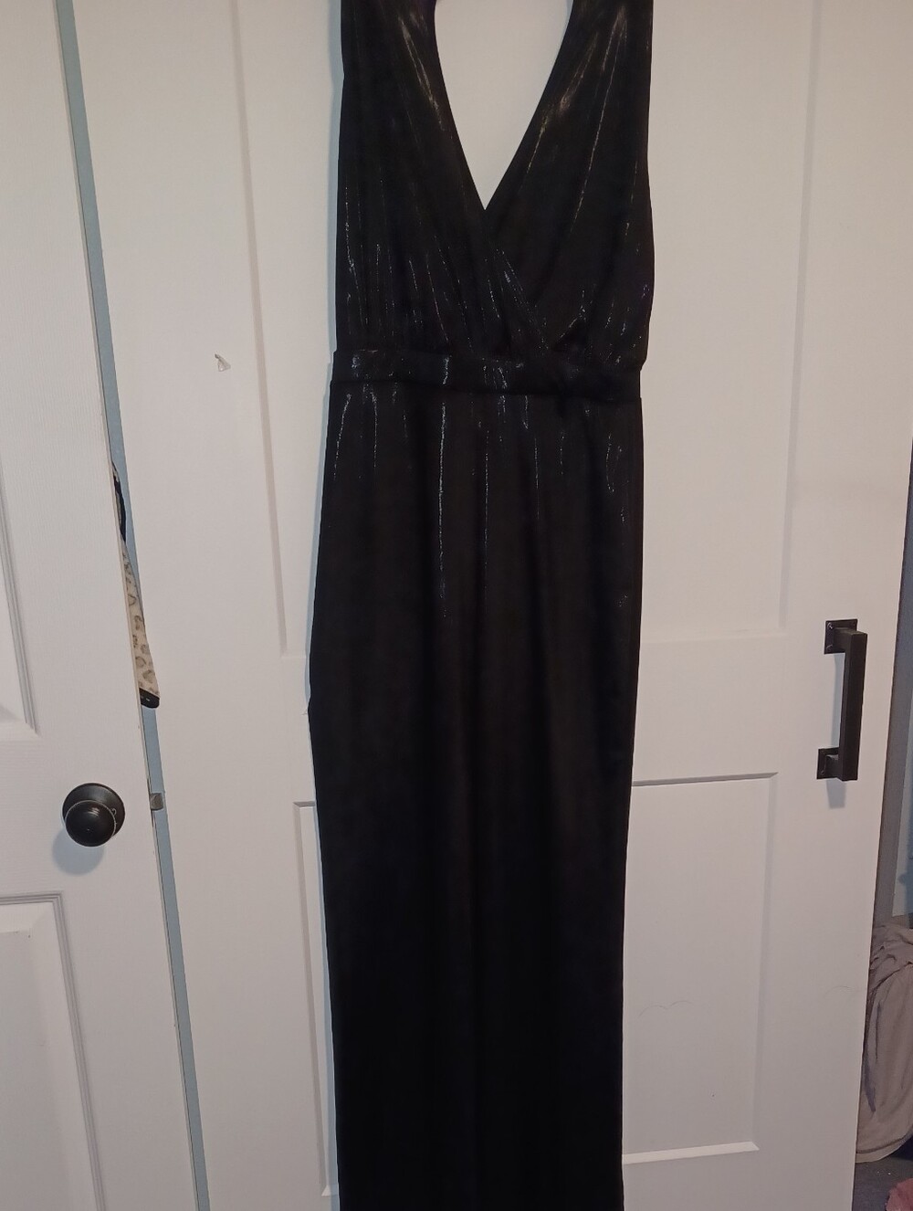 bebe Black  Metallic Look Jumpsuit or Romper
